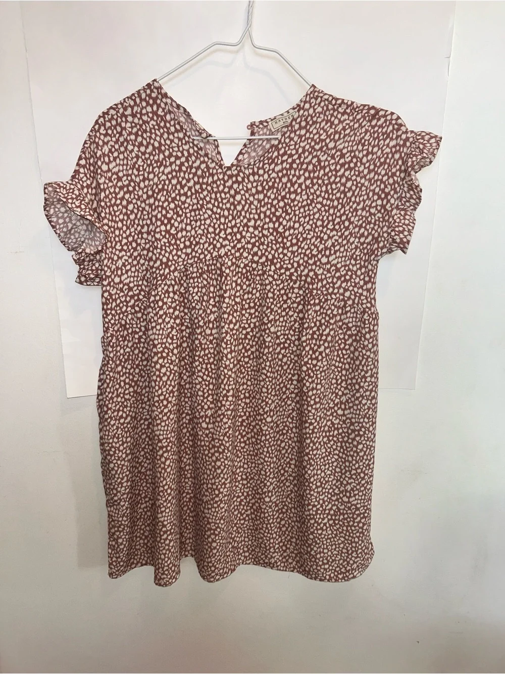 Hayden Girls Rose and White Printed Flutter Sleeve Dress